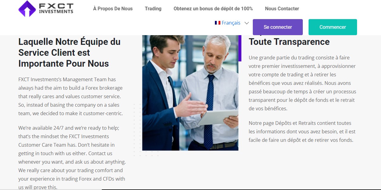 Le texte de la page de presentation de l'exploitant melangeait l'anglais et le francais.