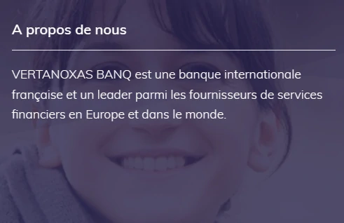 Il n'y a pas de banque internationale française avec Vertanoxas