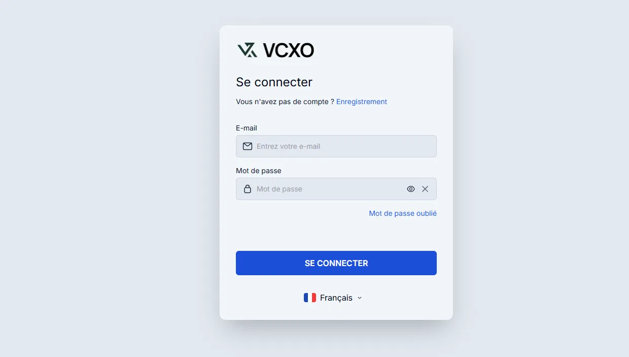 VCXO avis page de connexion du sit