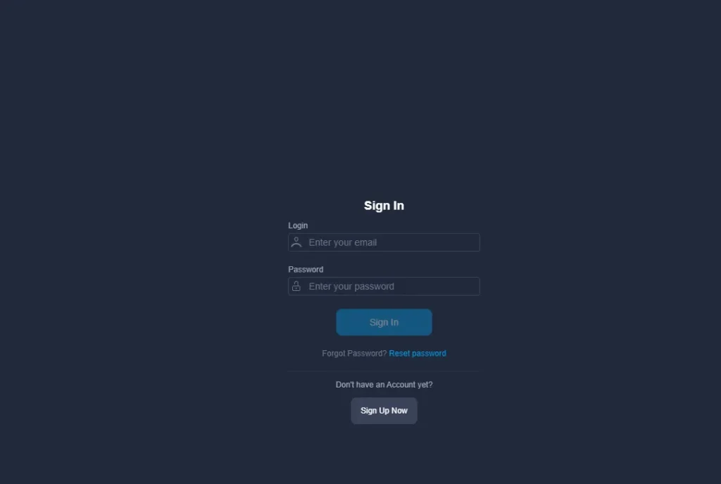 Capture d’écran du site msf-g.cc avec formulaire de connexion