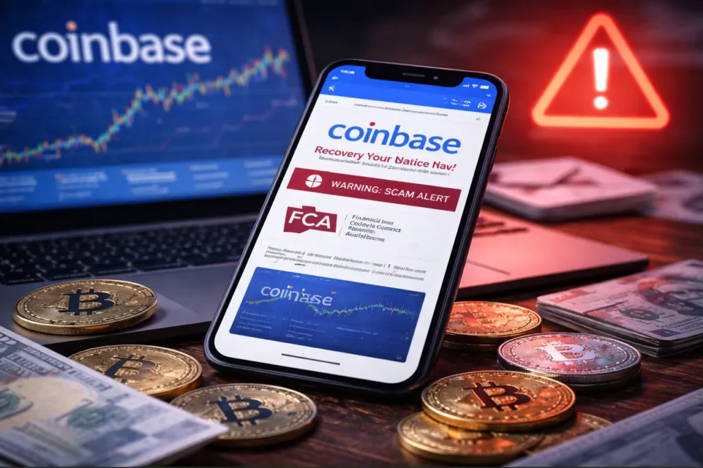 Coinbase faux support : illustration d’une arnaque à la récupération de fonds crypto par email frauduleux