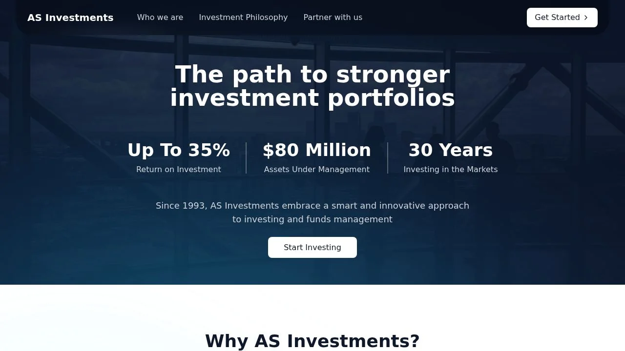 Capture d'écran du site as-investment.com