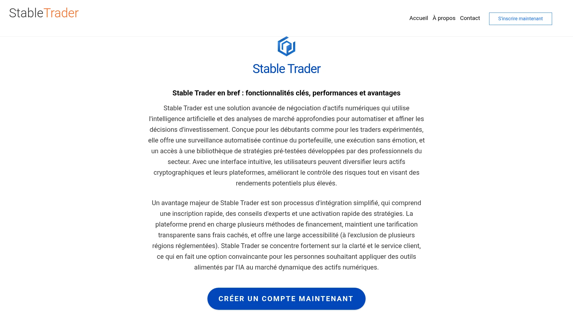 Capture du site stabletrader-ai.net