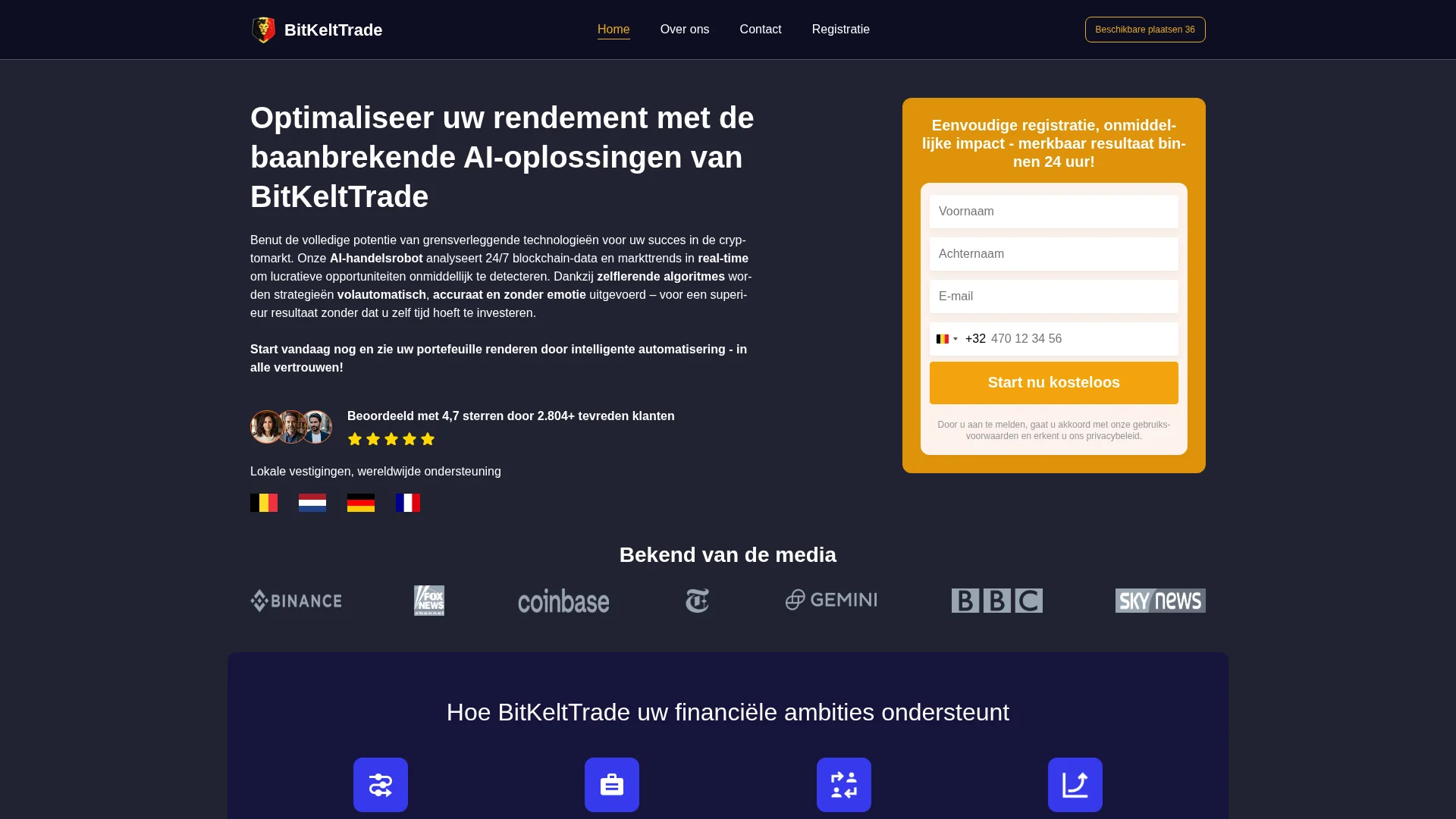 Capture de la page d'accueil de bit-kelttrade.net
