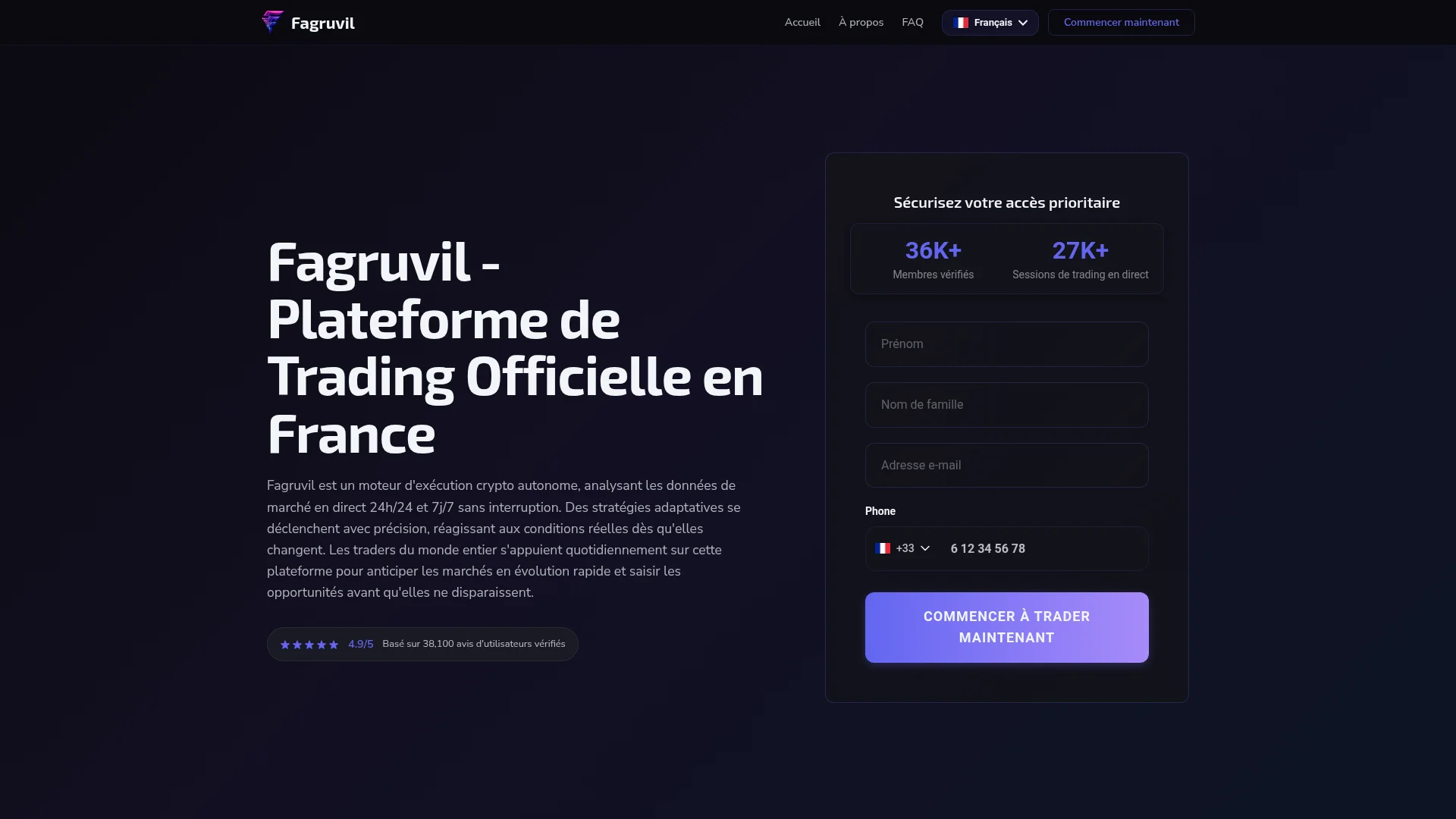 Capture de la page d'accueil de fagruvil.fr le 13 août 2026