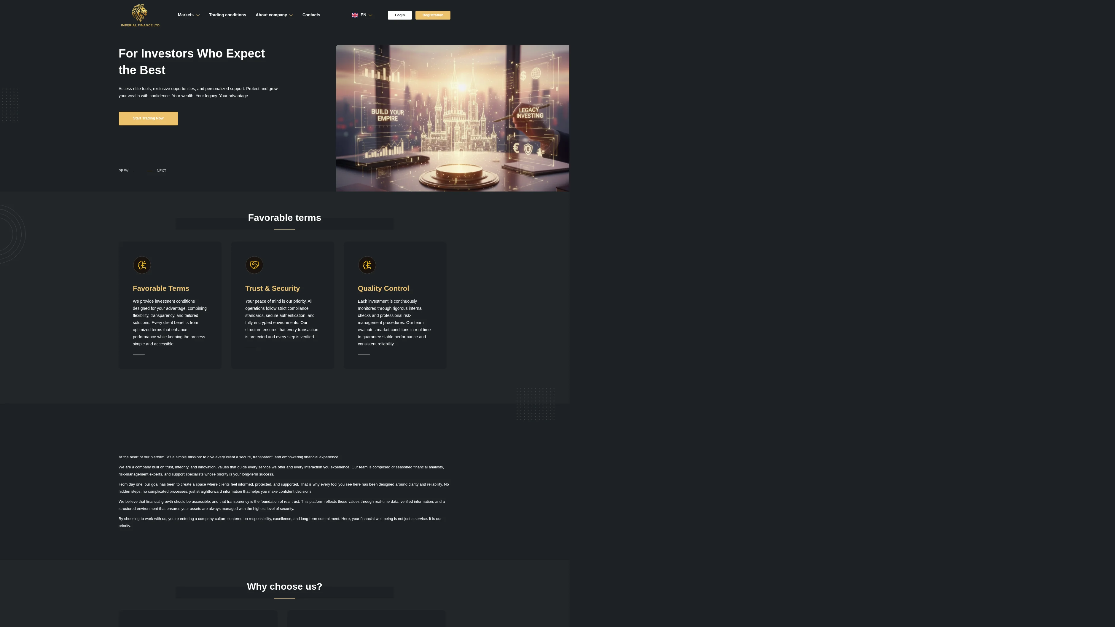 Capture de la page d'accueil de imperial-finance.ltd