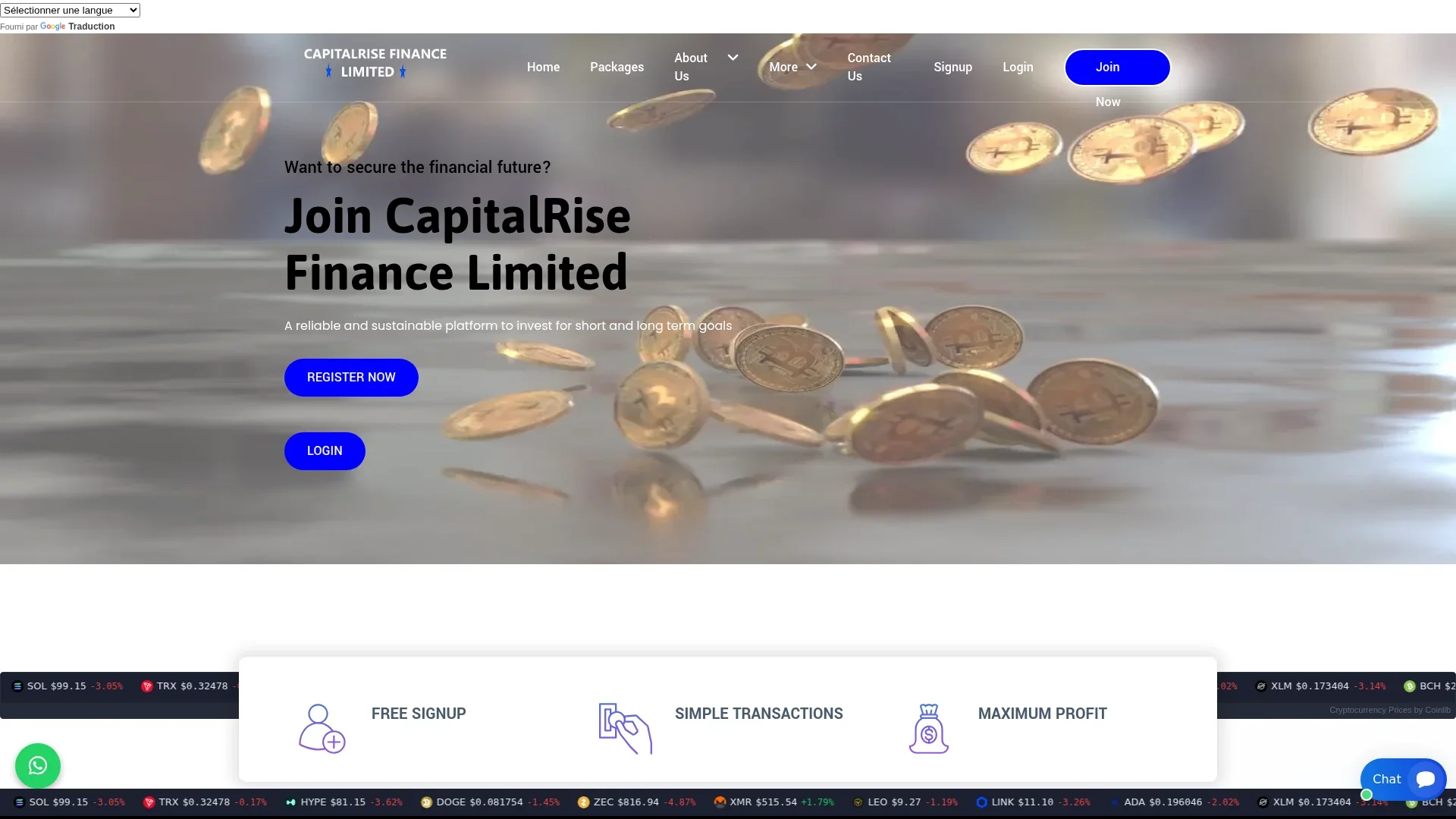 Capture de la page d'accueil de capitalrisefinancelimited.com