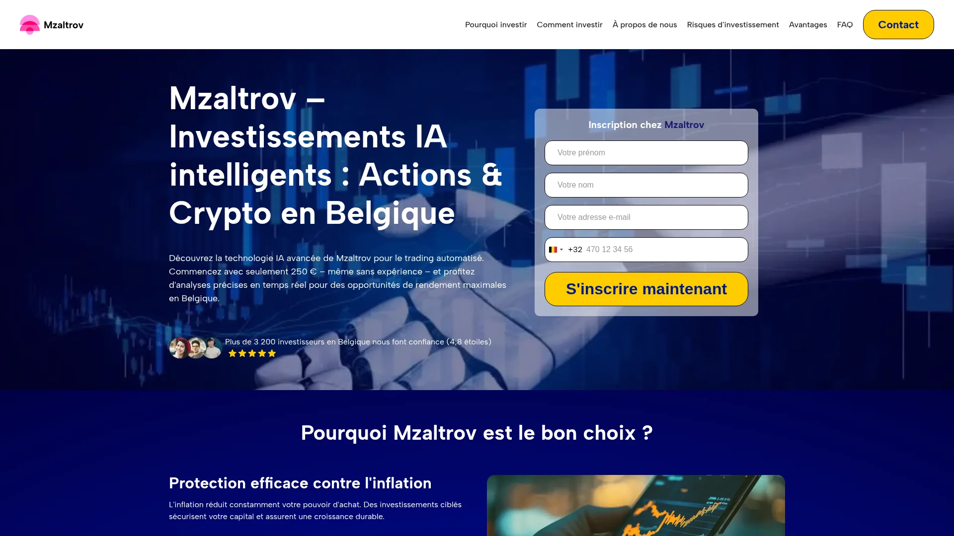 Capture d'écran de la page d'accueil de mzaltrov-official.com le 2 septembre 2026