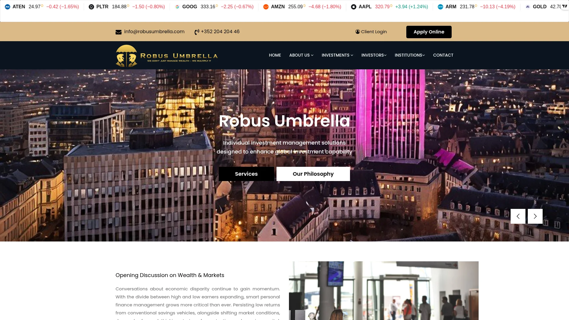Capture de la page d'accueil de Robusumbrella.com