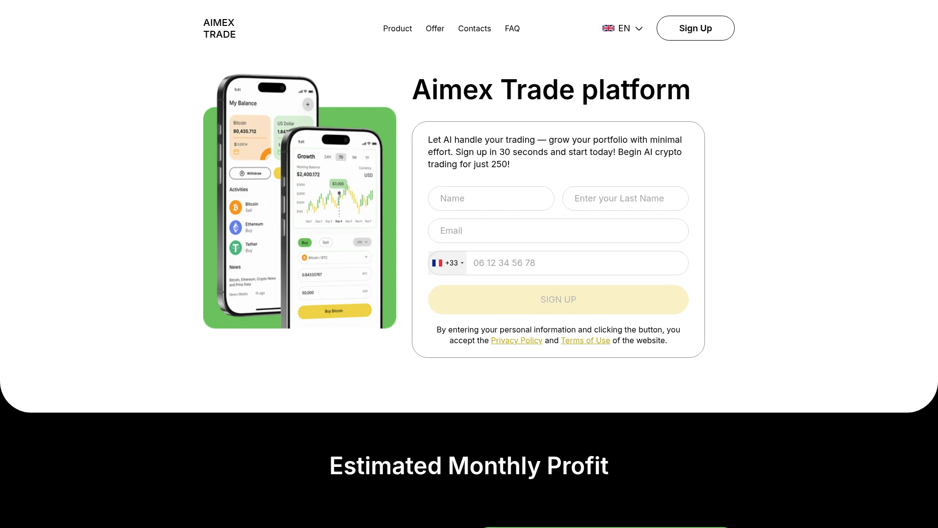 Capture de la vitrine servie par aimex-trade.sbs le 18 septembre 2026