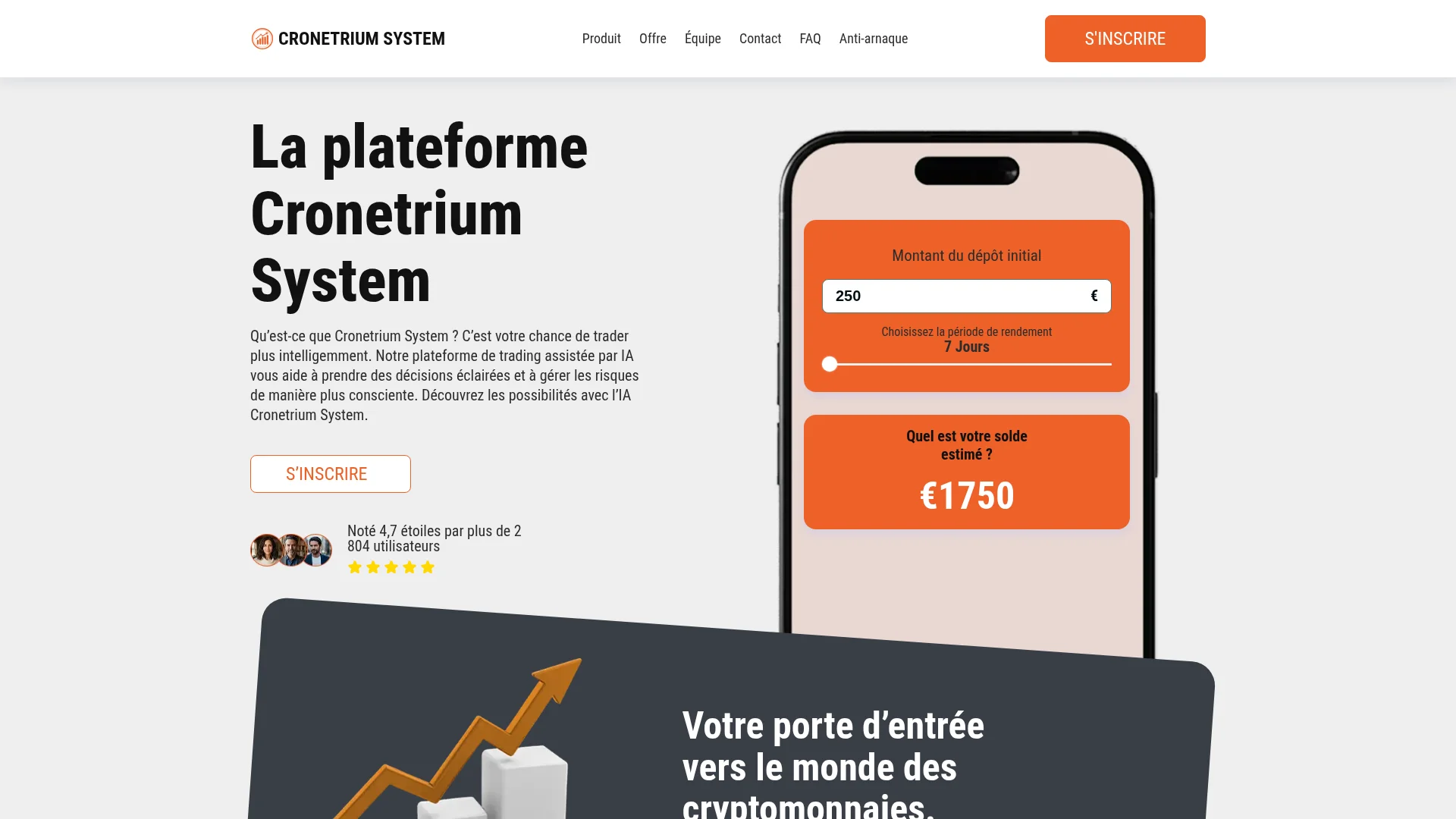 Capture de la vitrine servie par cronetrium-system-fr.com le 16 septembre 2026