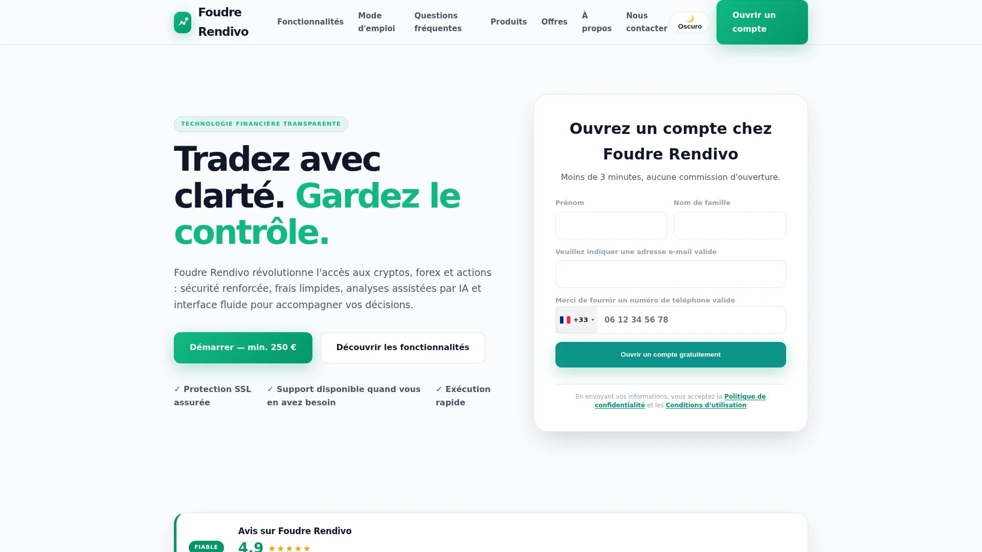 Capture de la page d’accueil de foudrerendivo.cfd le 8 septembre 2026