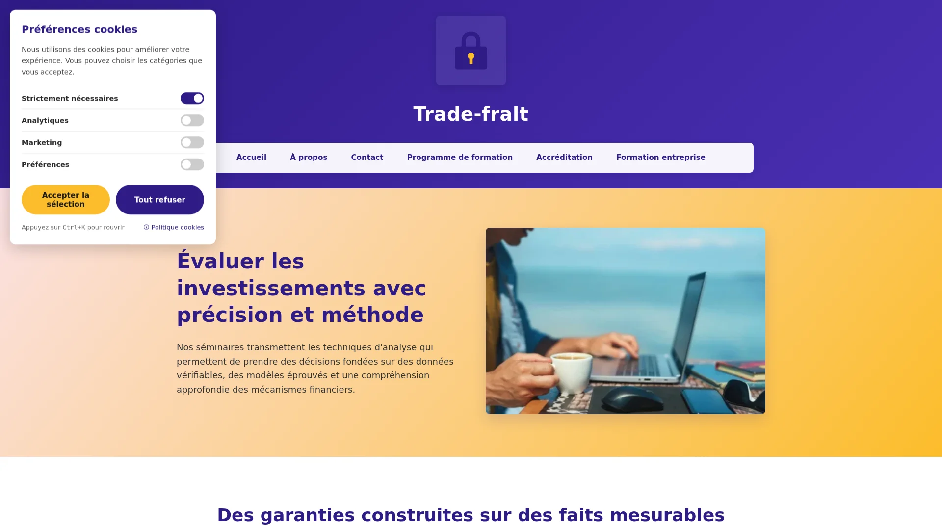 Capture de la vitrine servie par trade-fralt.com le 22 septembre 2026