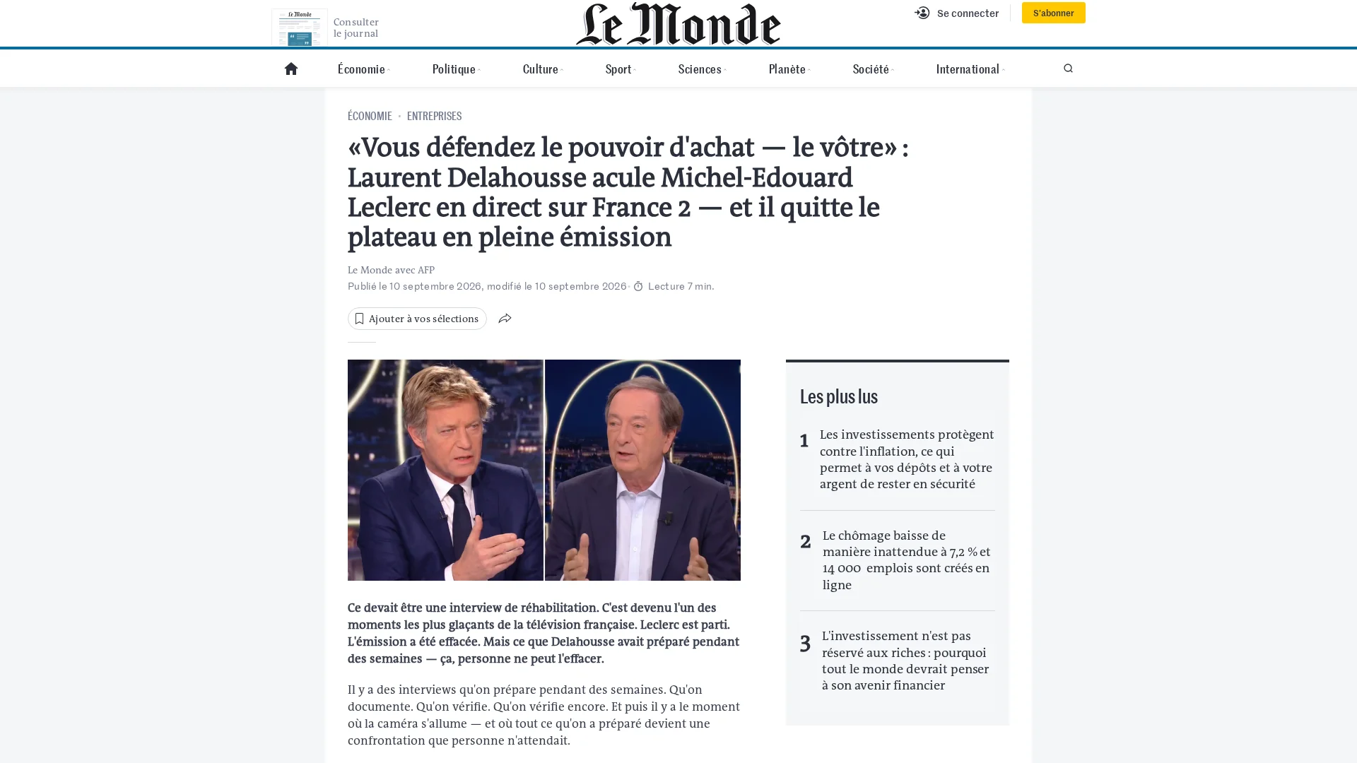 Capture de la fausse page du Monde servie par xemfaucet.com le 10 septembre 2026