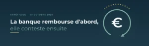 Banque refuse de rembourser : arrêt de la CJUE du 15 octobre 2026 imposant le remboursement immédiat