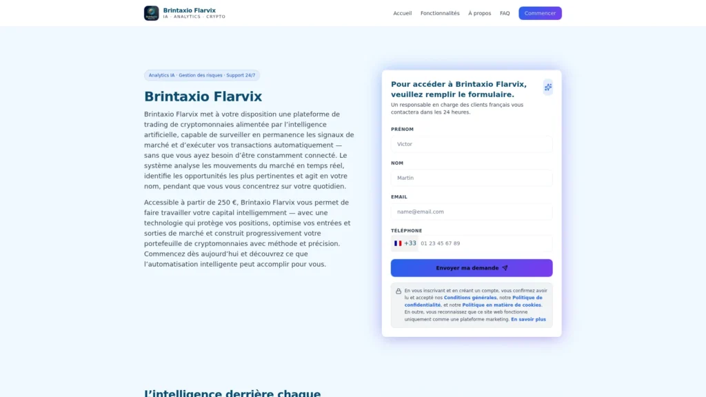 Capture de la page d accueil de brintaxio-flarvix.info le 28 octobre 2026
