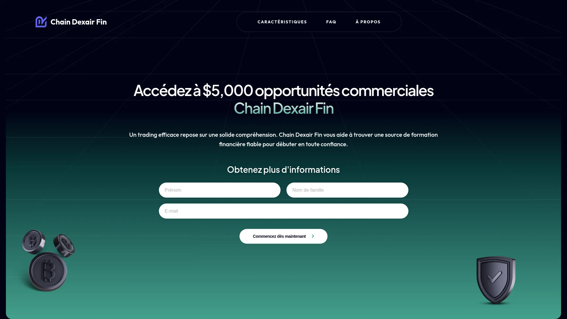 Page d'accueil de chaindexairfin.com le 29 octobre 2026