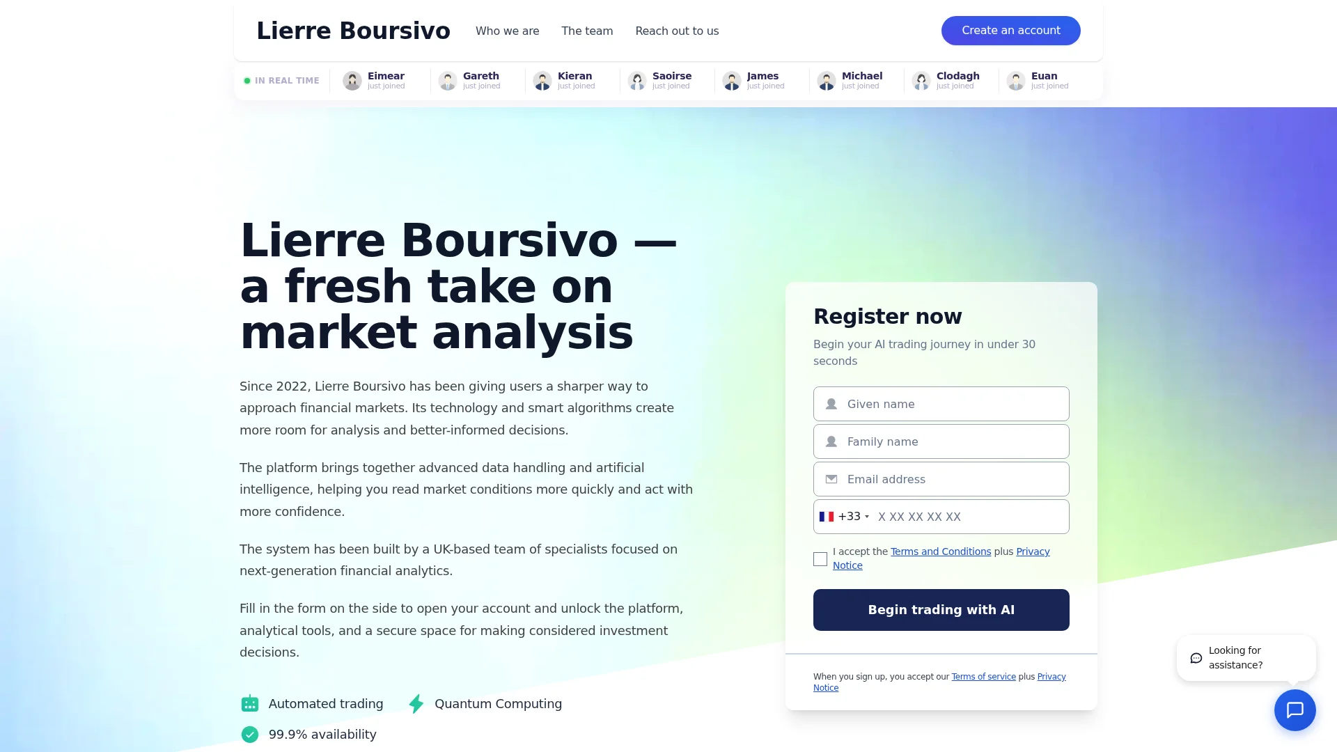 Accueil de lierreboursivo-ai.com le 27 octobre 2026 et son formulaire d'inscription