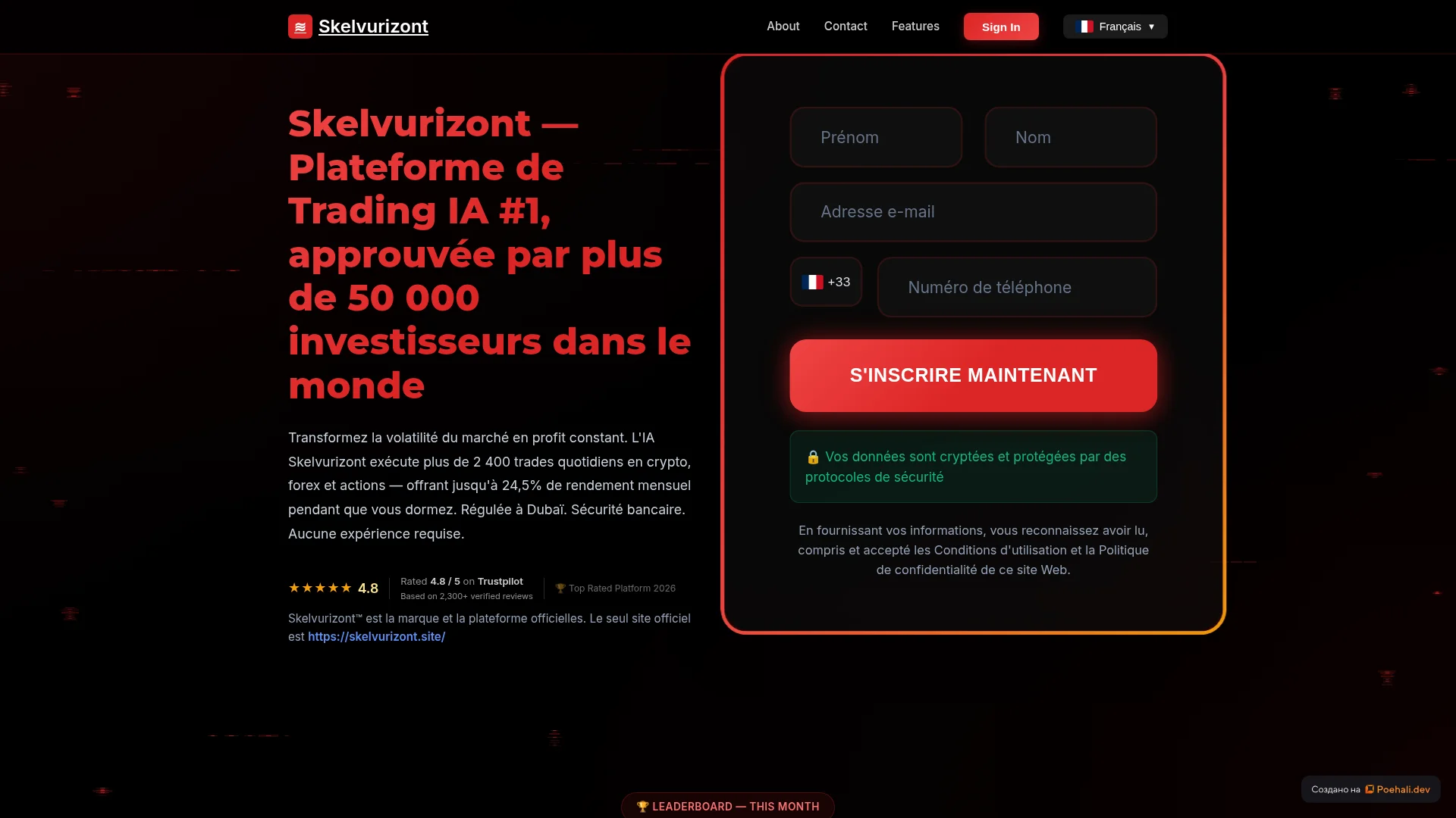 Capture de la vitrine servie par skelvurizont.site le 12 octobre 2026