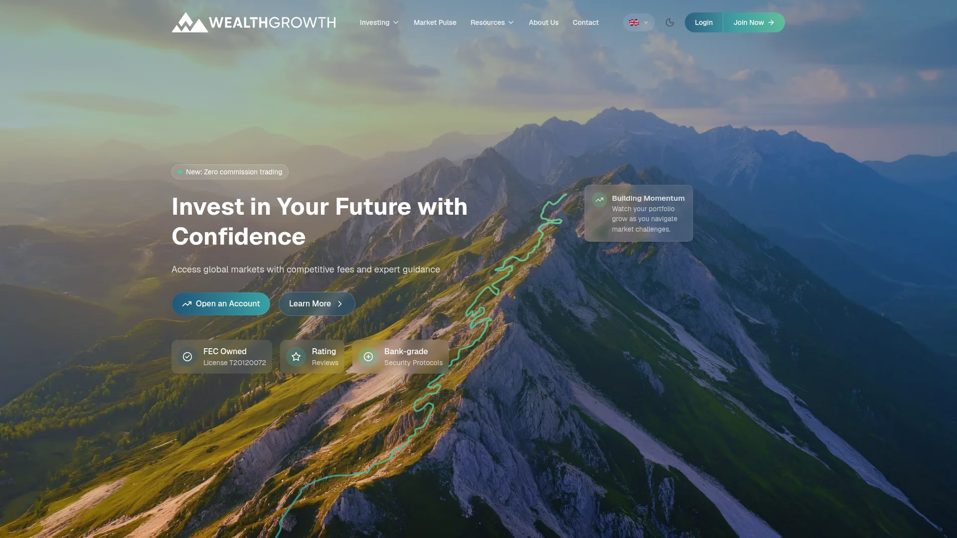 Capture de la vitrine servie par wealthgrowth.net le 5 octobre 2026